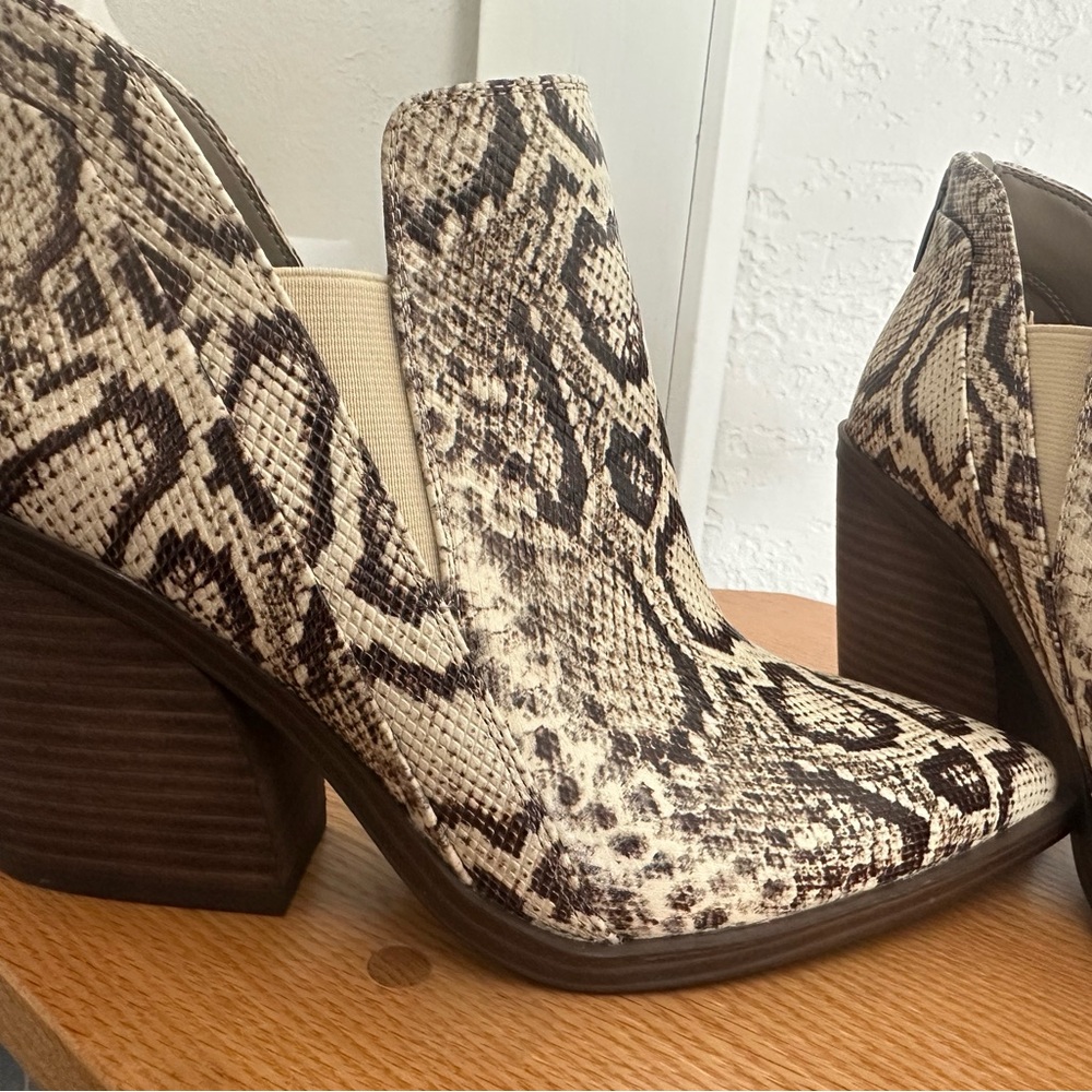Vince Camuto Snakeskin Pattern Ankle Booties